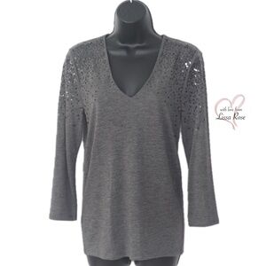 Sequin v-neck sweater (Ann Taylor)